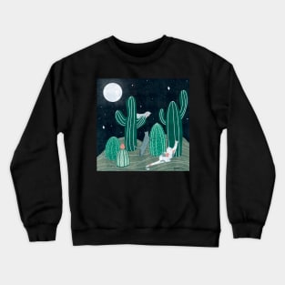 Cats in Desert - Night Crewneck Sweatshirt